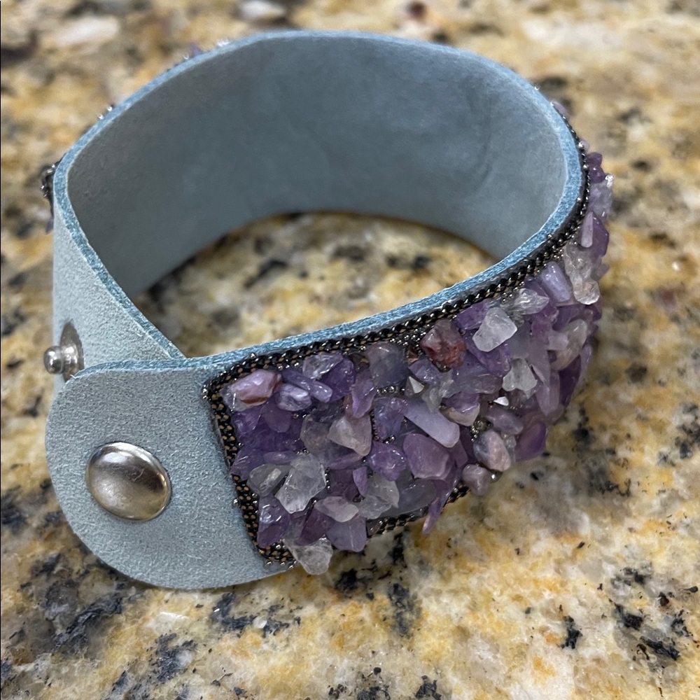 Artisan Purple Gemstone Bracelet - Picture 7 of 8